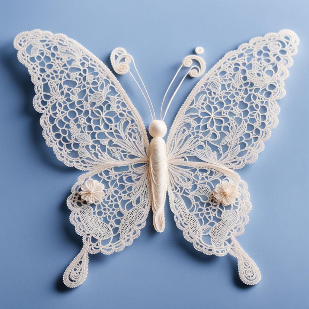A butterfly made of fine lace