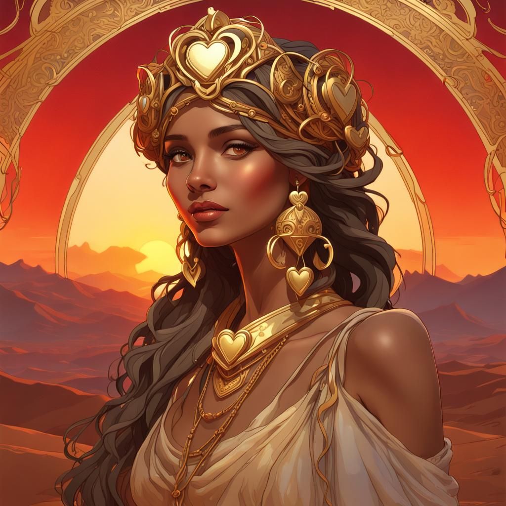 The Arabian Golden Hearted Queen of the Desert - AI Generated Artwork ...