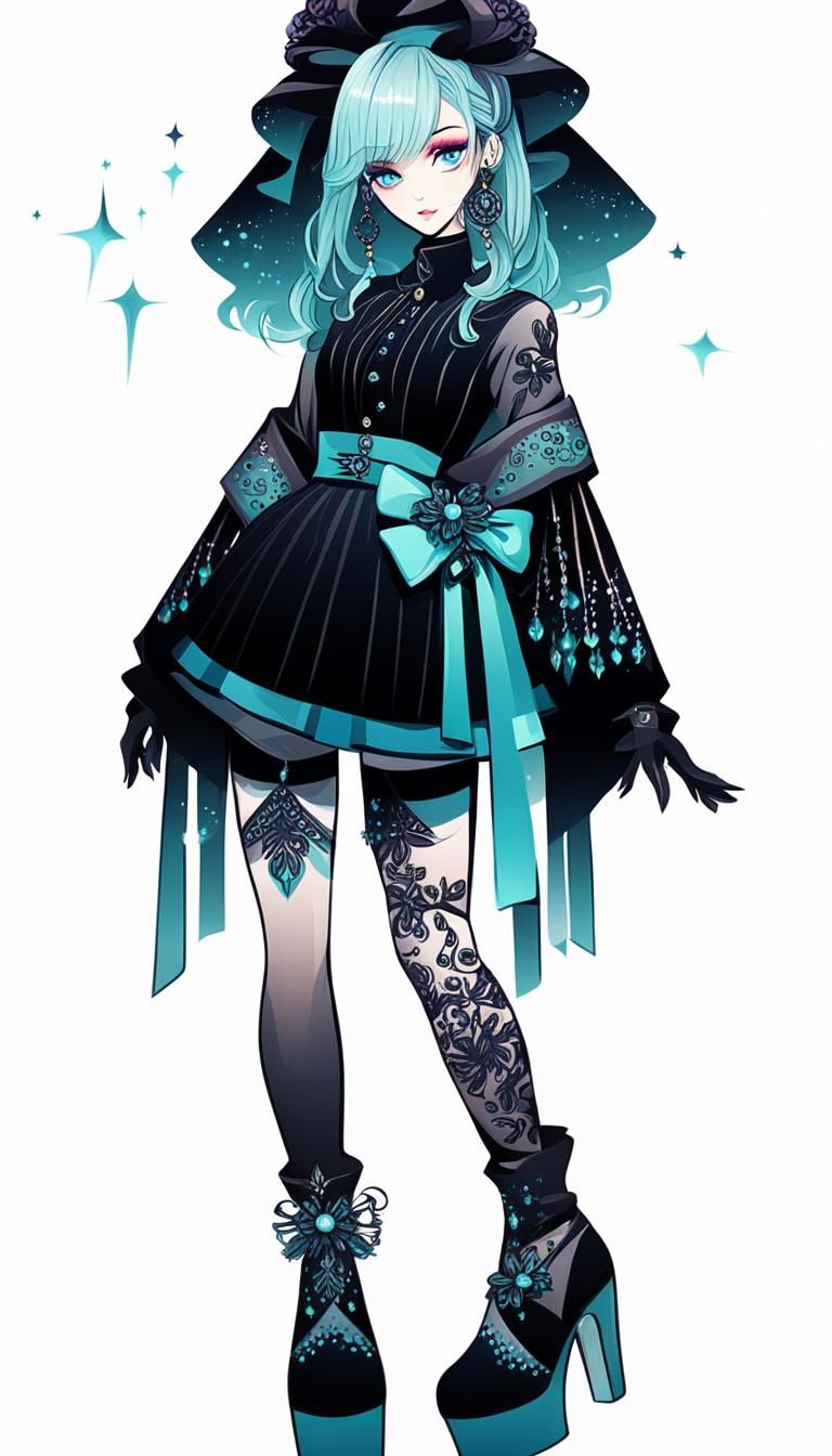 Light hot girl style gorgeous decorative girly character