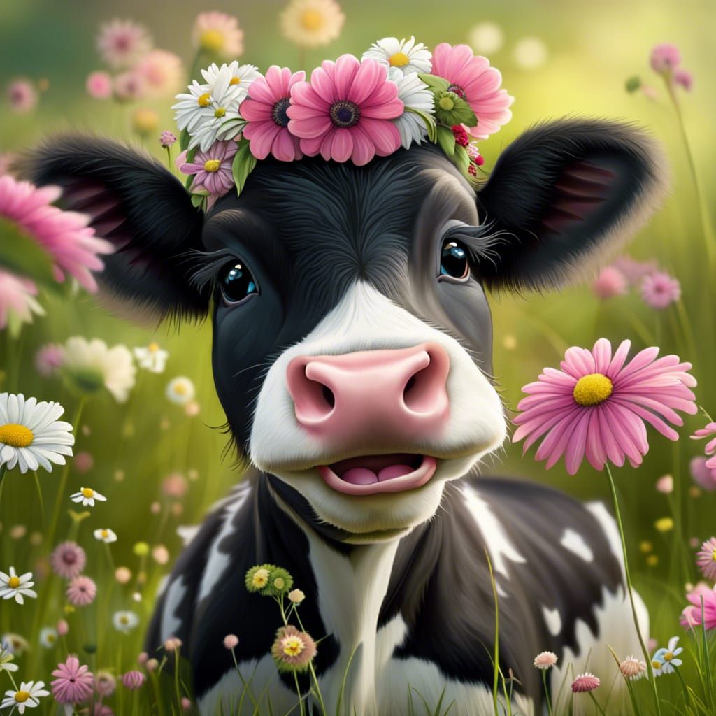 baby strawberry cow (evolved) - AI Generated Artwork - NightCafe Creator