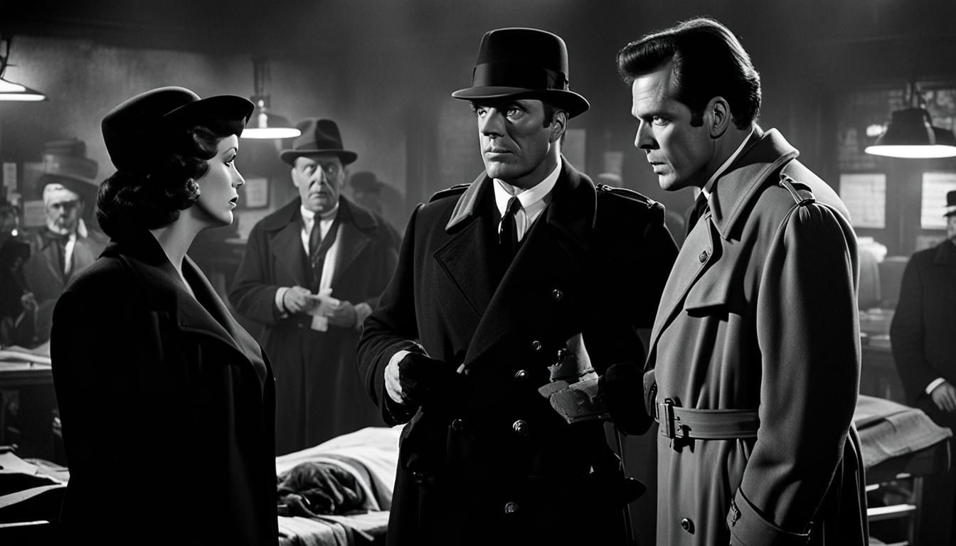 detective talking to a woman at the crime scene  by @muse