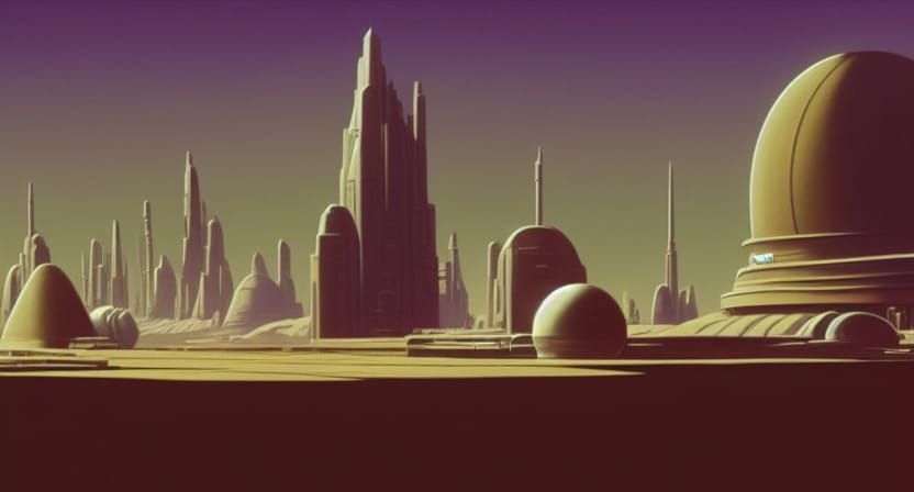 Mos Eisley Spaceport sprawling science fiction city Ralph McQuarrie ...