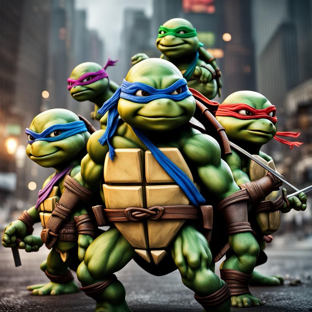 Teenage mutant ninja turtles in chibi
