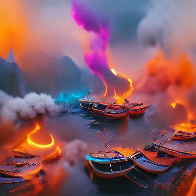 Boats on fire