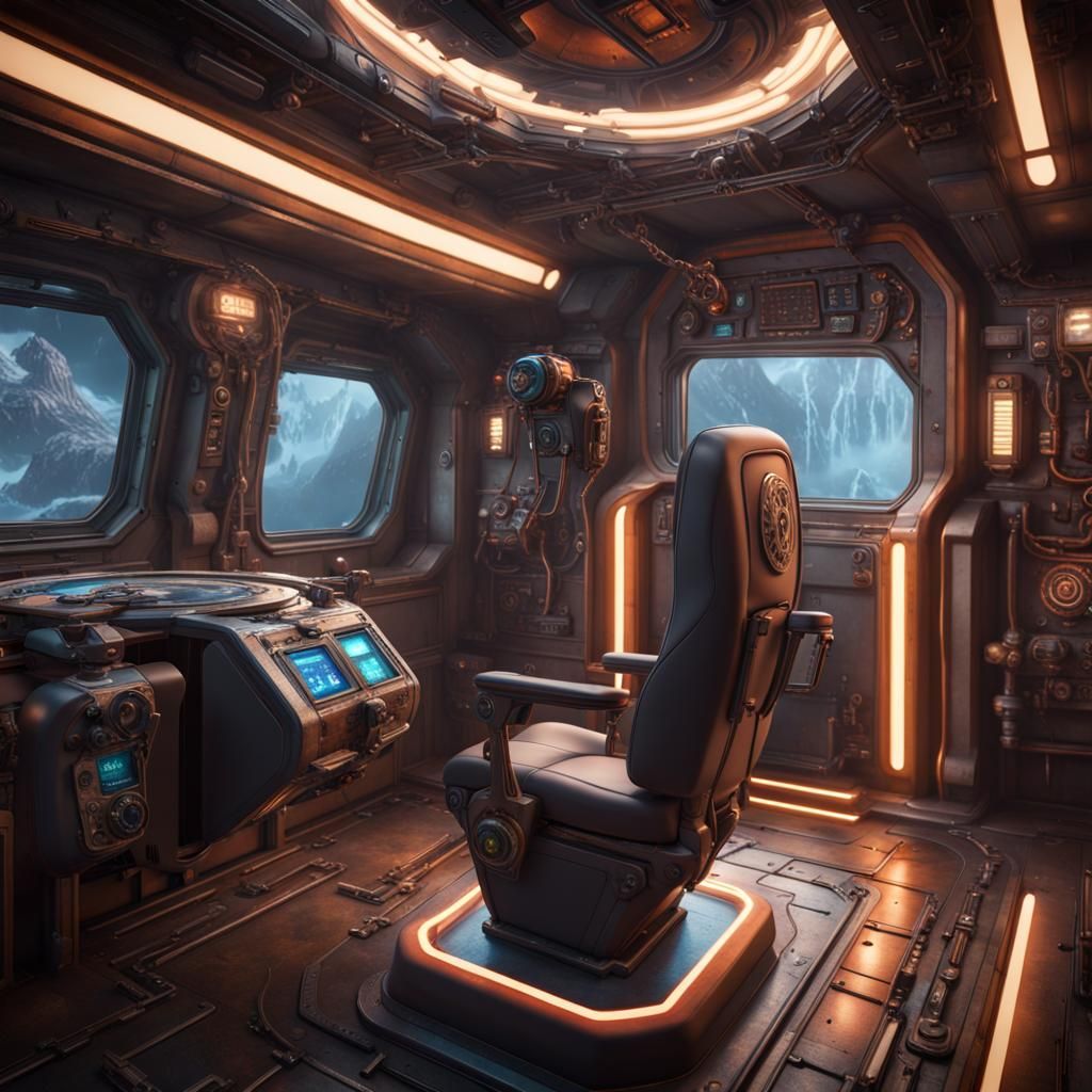 sci fi gyroscope, on inside of ship, seat