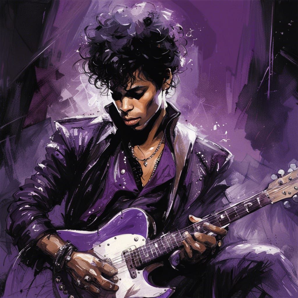 Prince playing Purple Rain - 1984  by @Shywolf