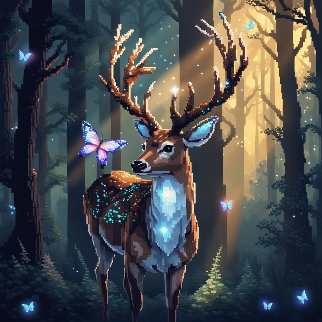 deer with butterfly  by @Zoey