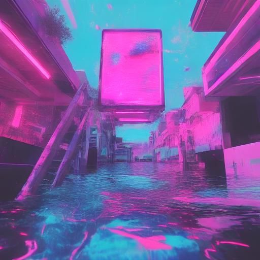 <lora:Sunken Suburb SD15:0.7>
<lora:The Broken 90s SD15:0.7>
Vaporwave Dreamscape: Submerged  Liminal Suburb. An abandoned shopping cart on...