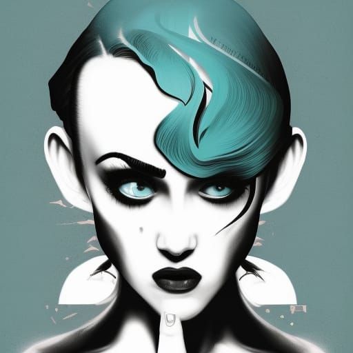 Monochromatic shadows, Enticing metropolitan  woman with bla...