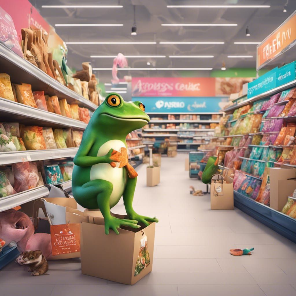 Frog at supermarket