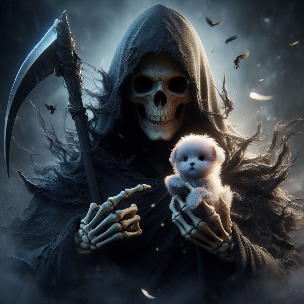 Grim Reaper and his puppy