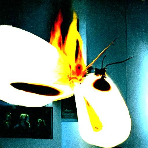 Moths flying around an art gallery with nothing but pictures...