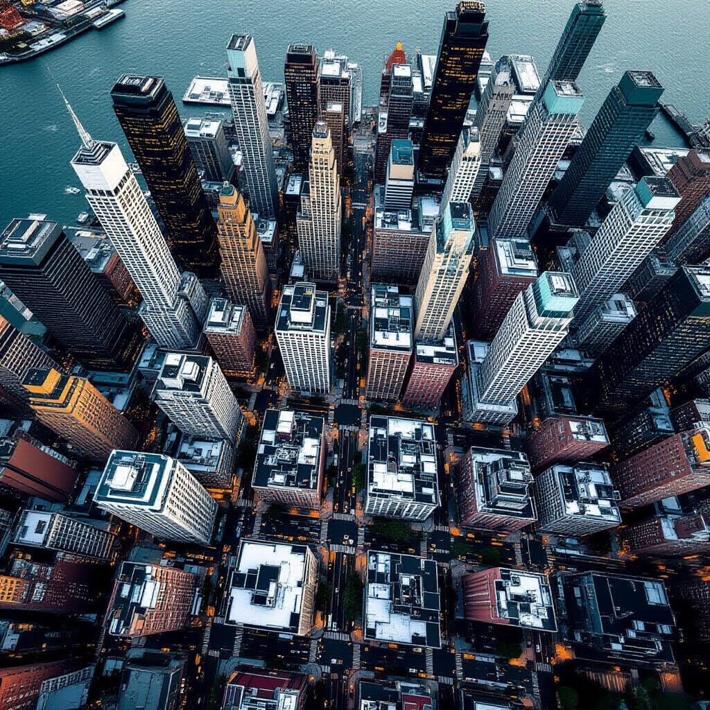 view from above of a city, bird's eye view,   by @J_