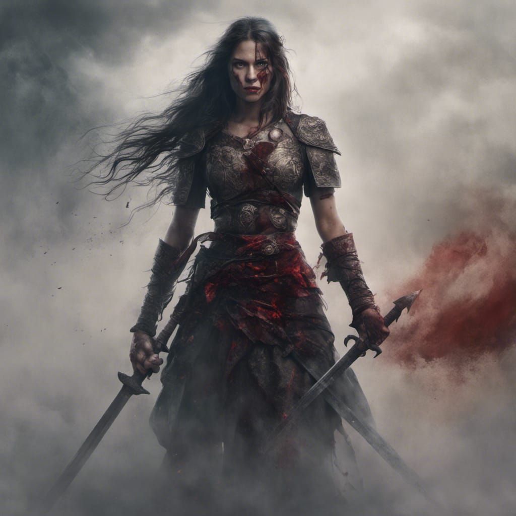 A beautiful woman warrior