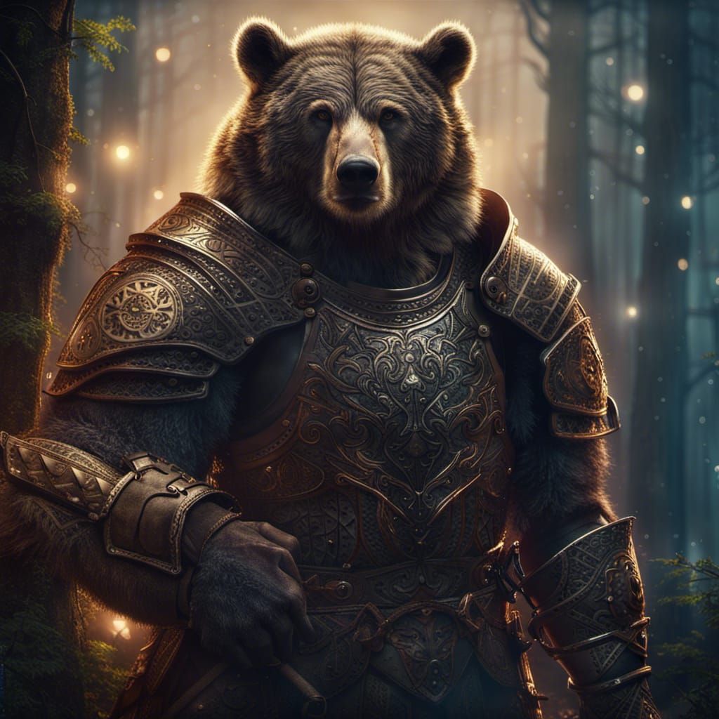 Portrait of a Bear Warrior - AI Generated Artwork - NightCafe Creator