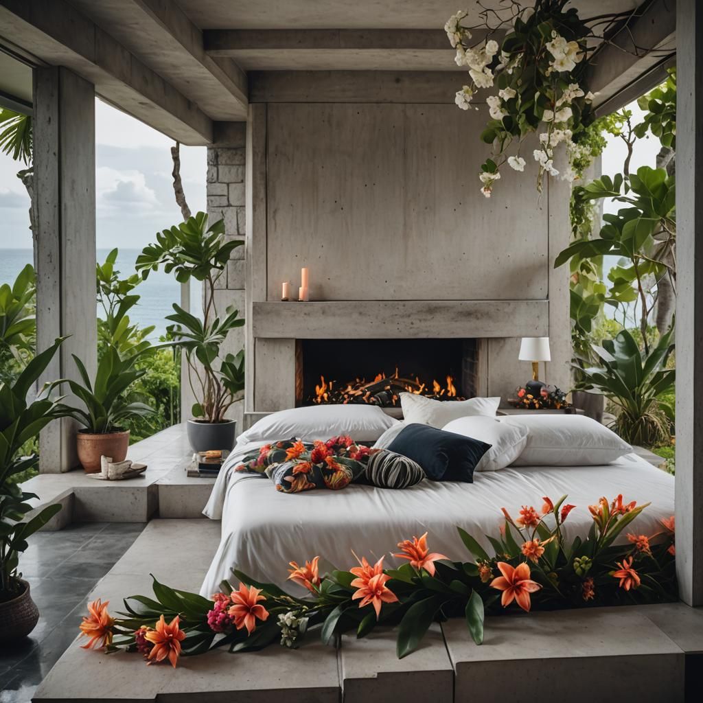 Luxury Tropical Bedroom with Ocean View, Professional Photog...
