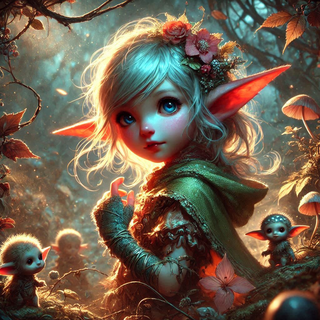 adorable fairy-tale fantasy creature portrait..