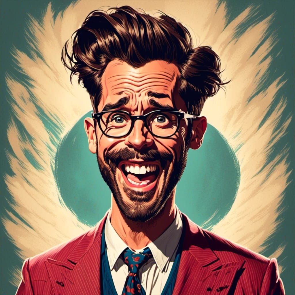 <lora:Maka Kane:1.0>exaggerated caricature portrait of a cool hipster