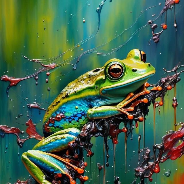 Hyperrealistic frog painting   by @DanielJean