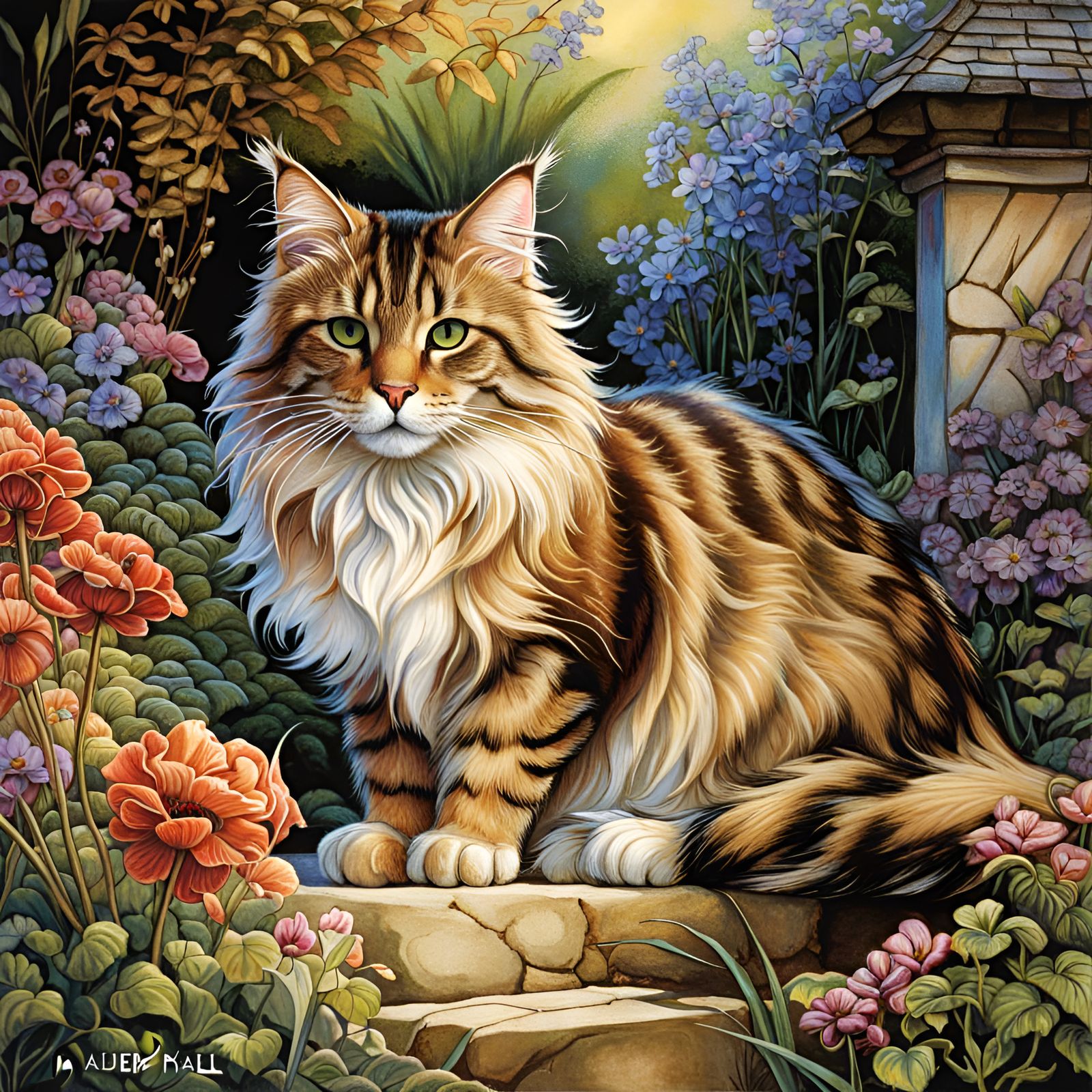 Beautiful tabby fantasy cat