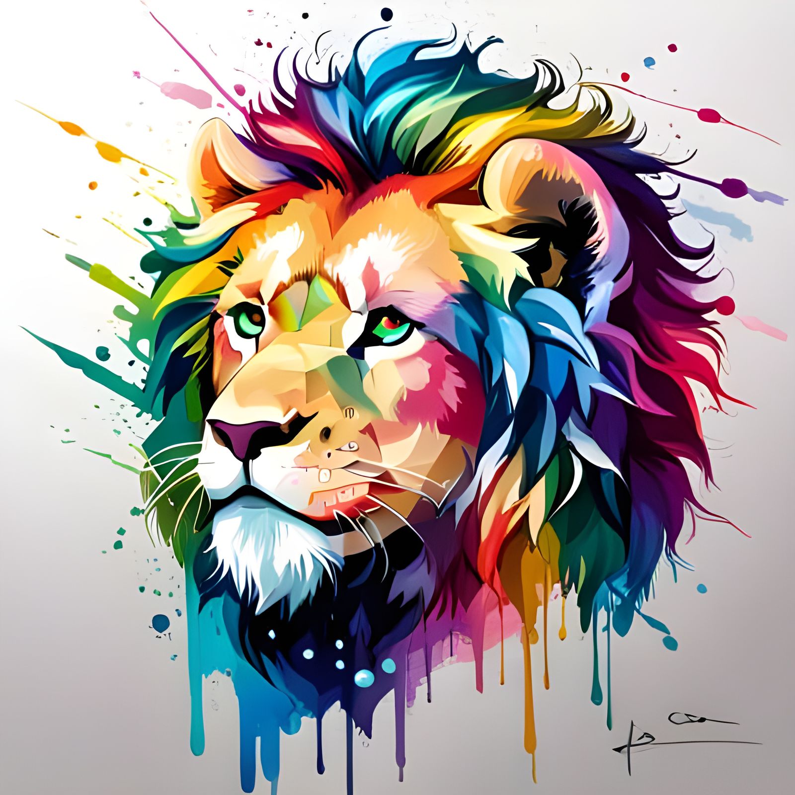 Rainbow Lion  by @cheesepuff 