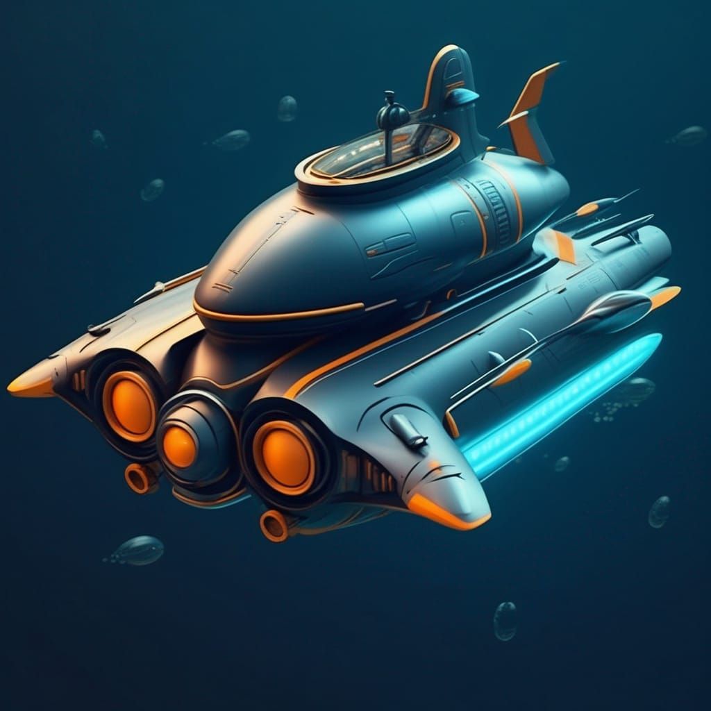 Create a flying submarine with futuristic take - AI Generated Artwork ...