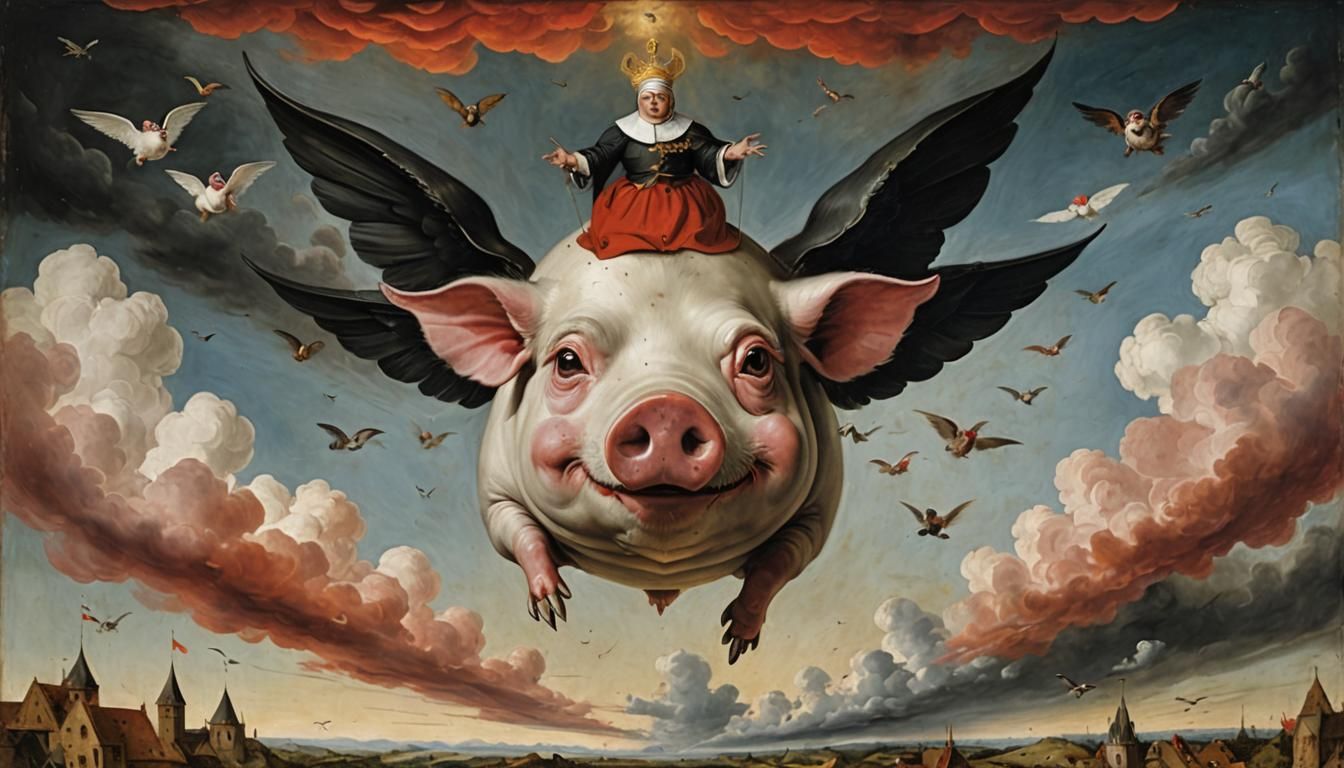 Riding a flying pig