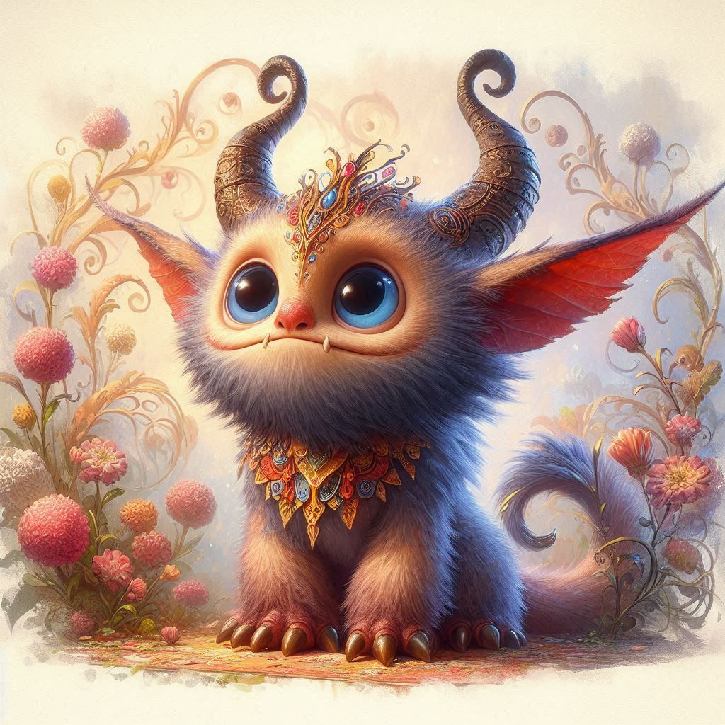 adorable fairy-tale fantasy creature portrait..