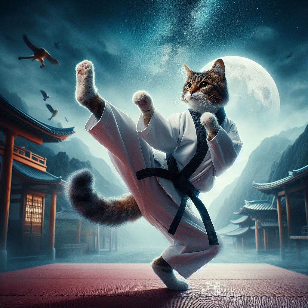 Taekwondo kitty (1)
