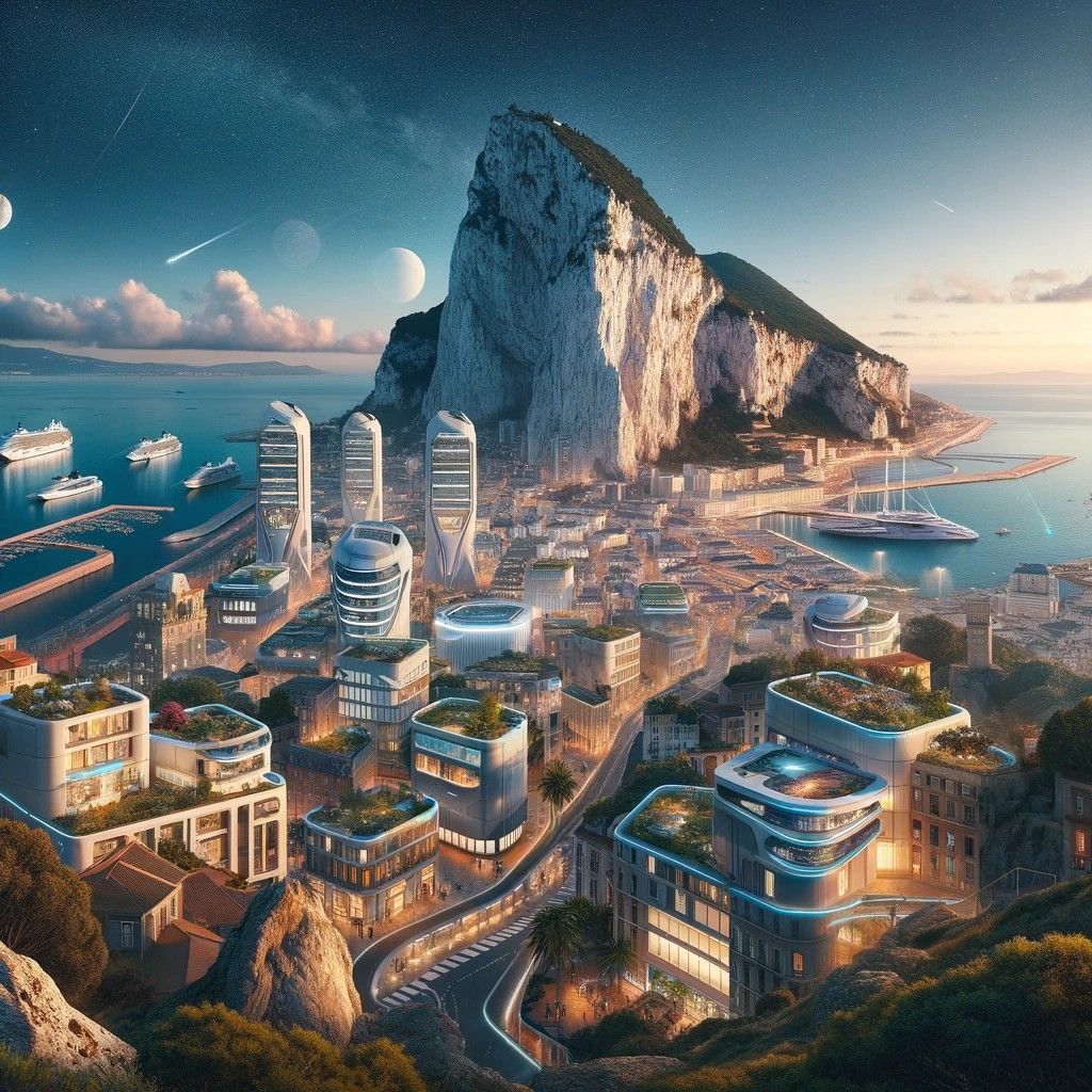 Digital artwork of Gibraltar