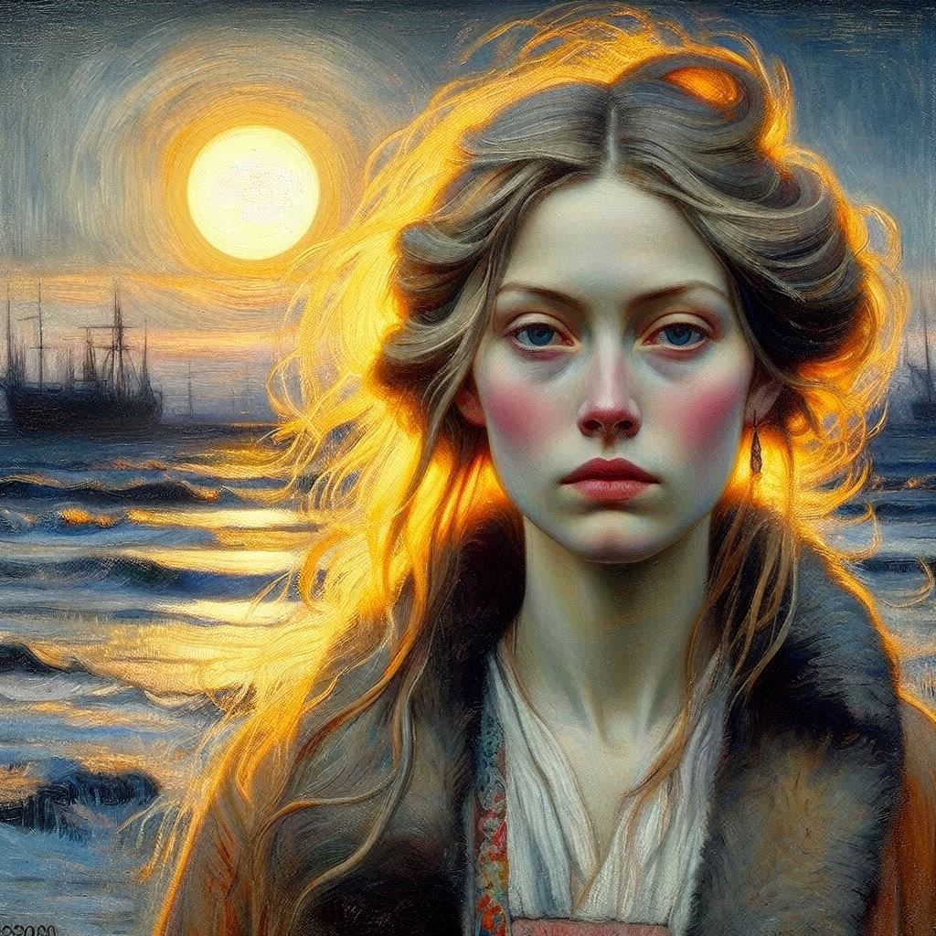 Aureate Veils: She Who Holds the Secrets of the Tide