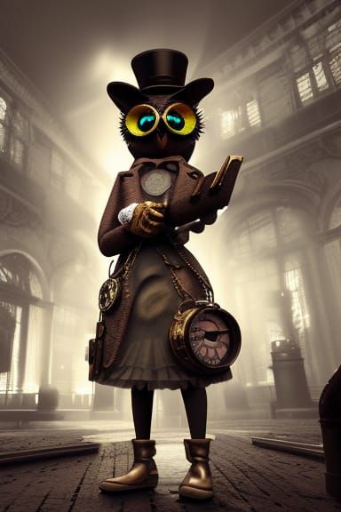 Steampunk Owl Collector