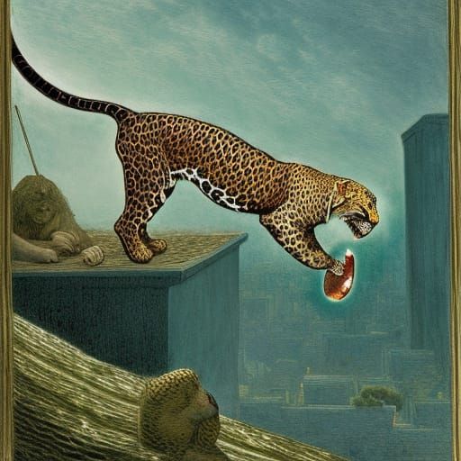 jaguars tricky on the roof AI Generated Artwork NightCafe Creator