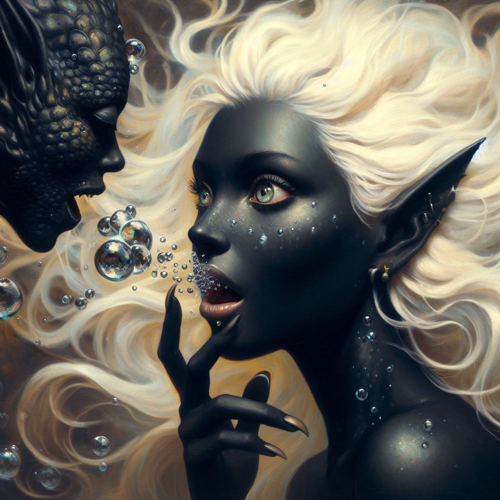 Surprised to Discover She's Not Alone Beneath the Water