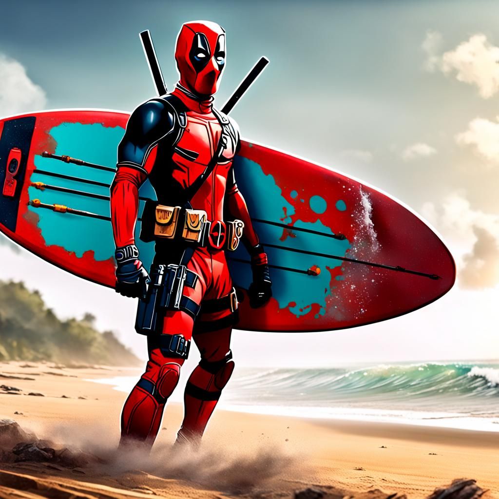 Deadpool on vacation - AI Generated Artwork - NightCafe Creator