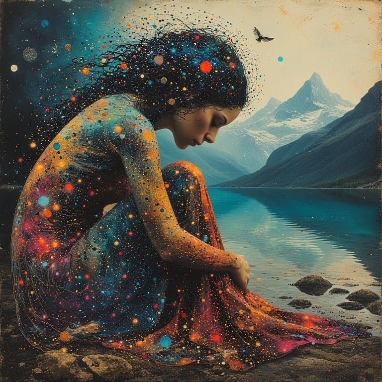 under a  majestic mountain range