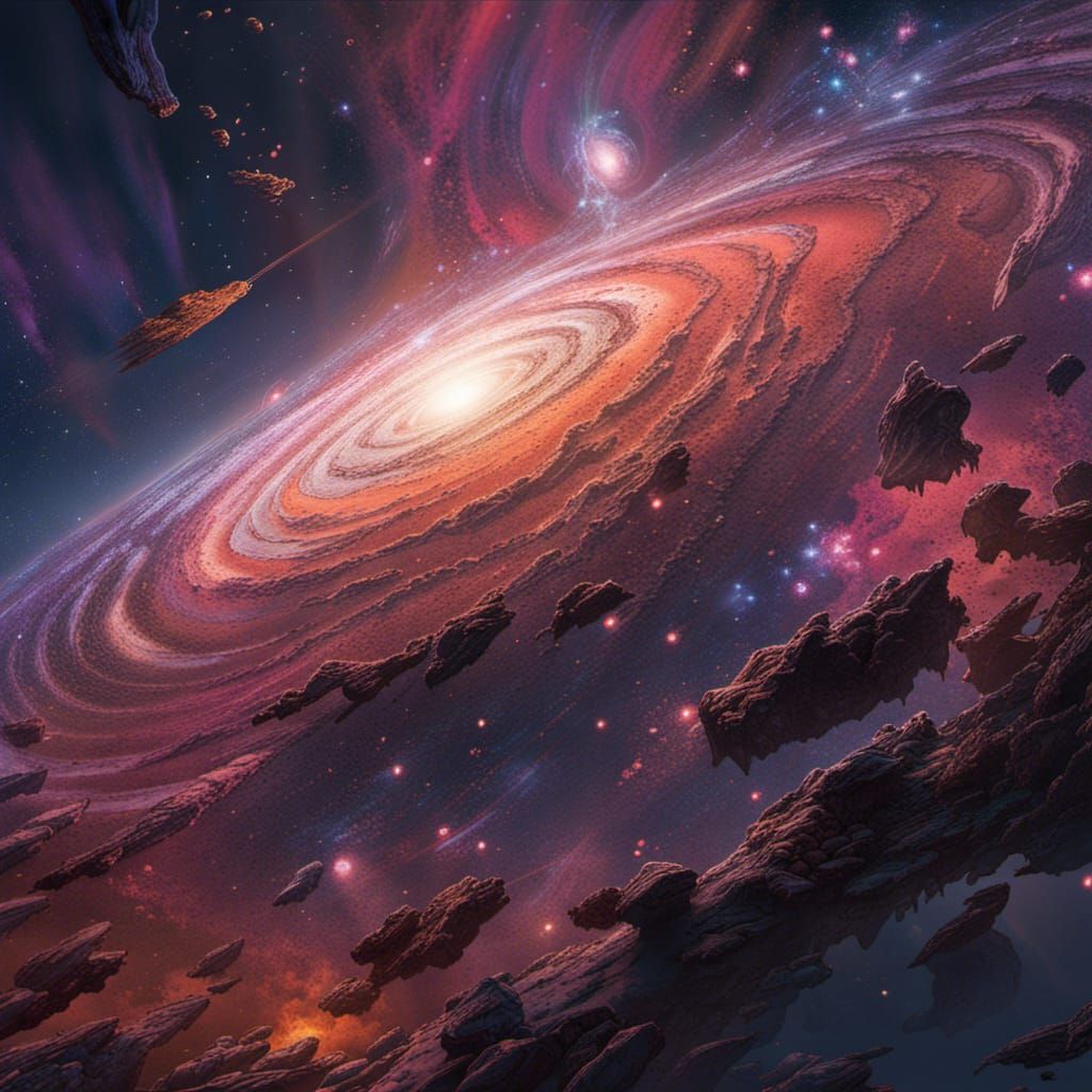 a galaxy, photographed by Yoshitaka Amano, tri tone color palette, super detailed  by @undefined