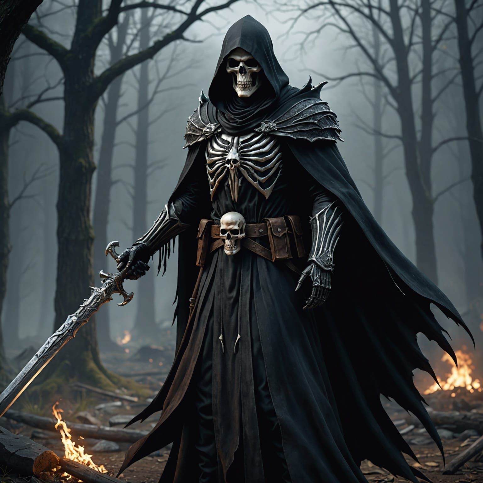 Grim Reaper as a video game character in a game called 'Last Man Standing', 3D Game Cinematic Feel, Epic ...  by @Andrachiel