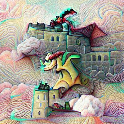 Dragon on a castle