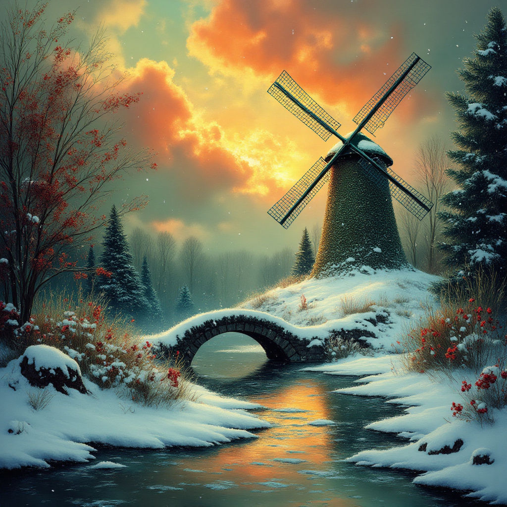 Old weathered Dutch Windmill