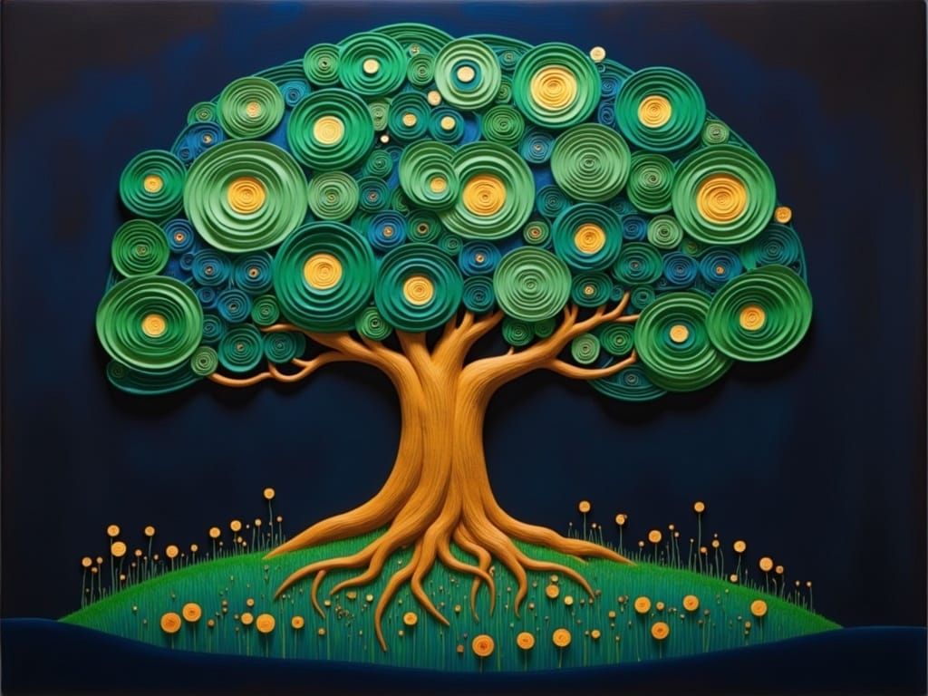 The tree of life, detailed, complex, lash, magical <lora:Klimt Craft 2:1.0> Klimt
