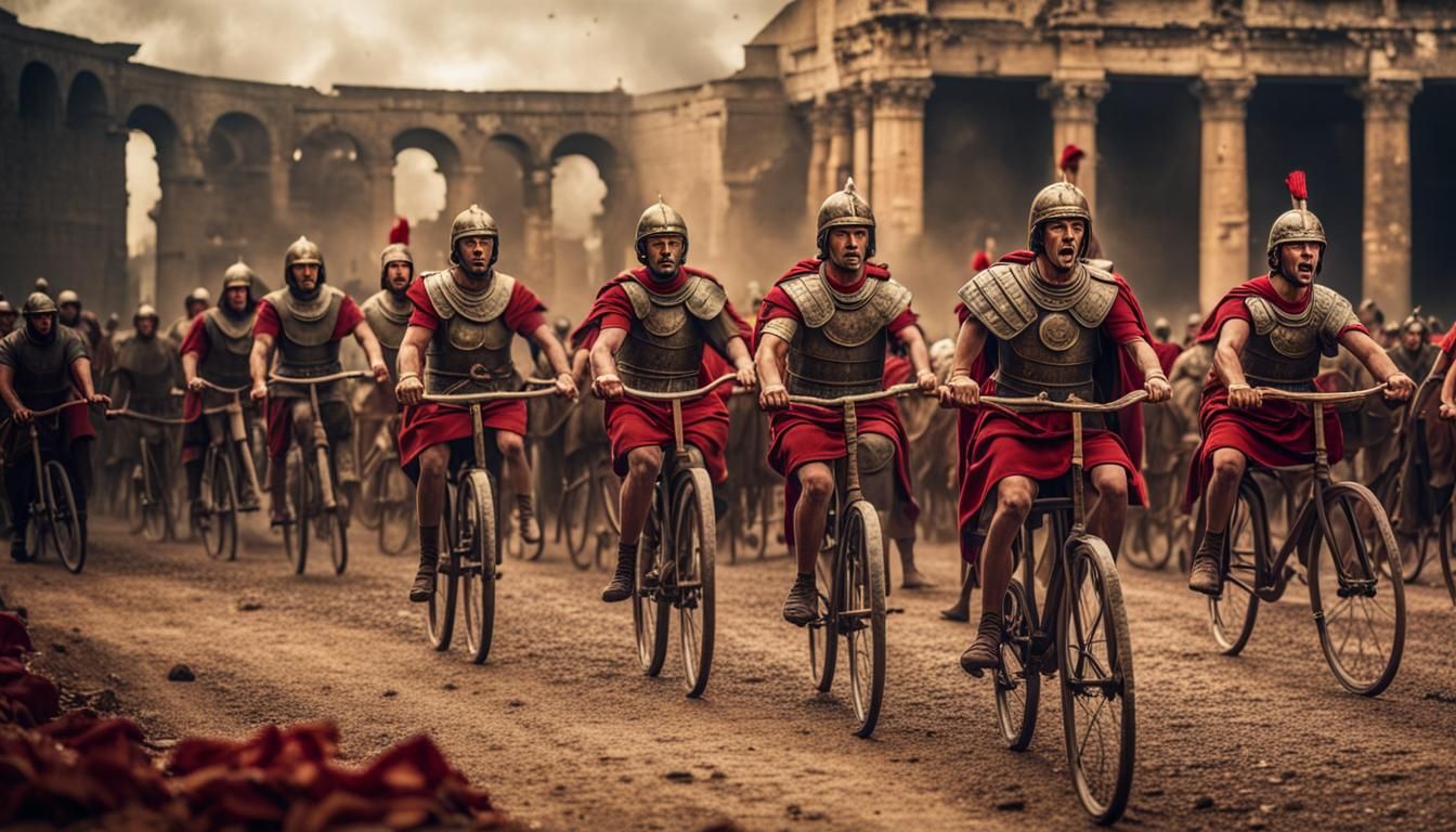 roman bicycle cavalry  by @CloudIsle