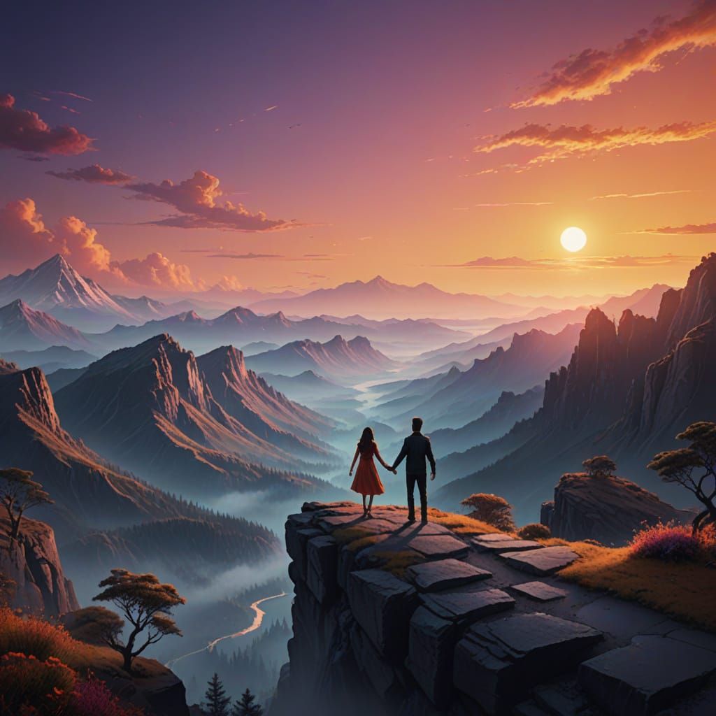 Dancing in Vibrant Color Gradient