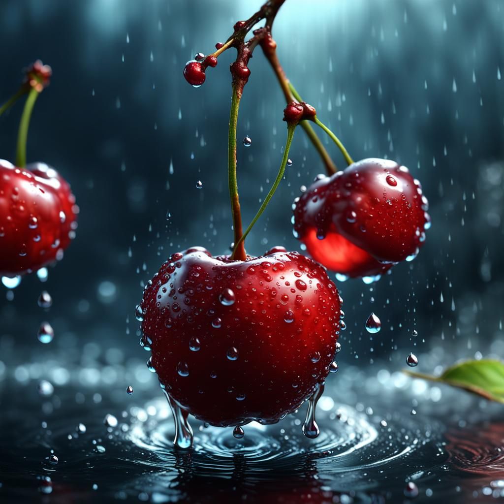 A Red cherry fruit   by @nishinishand