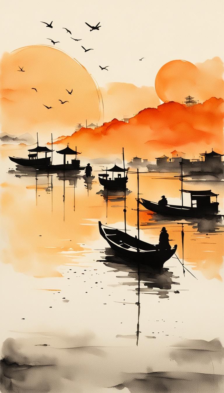 Fishing village at sunset  by @Me May Phim