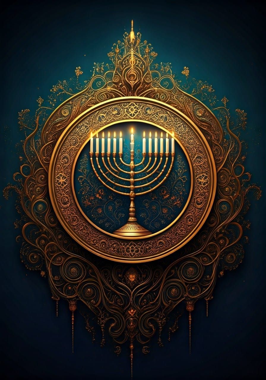 Jewish Year Circle Logo in Vibrant Hebrew Style