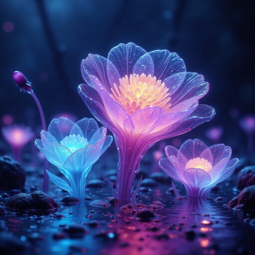 Glowing flowers 3