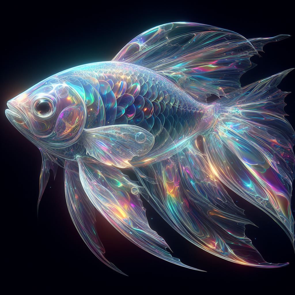 Holographic Fish - AI Generated Artwork - NightCafe Creator