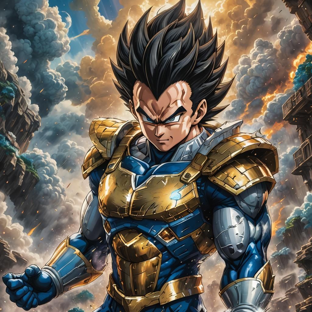 Ink draw of Vegeta by akira toriyama | detailed matte painting, deep ...