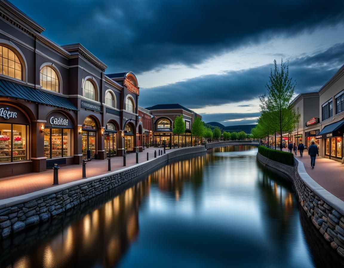 River's Bend next to the shopping center, snowing, snowfall, winter